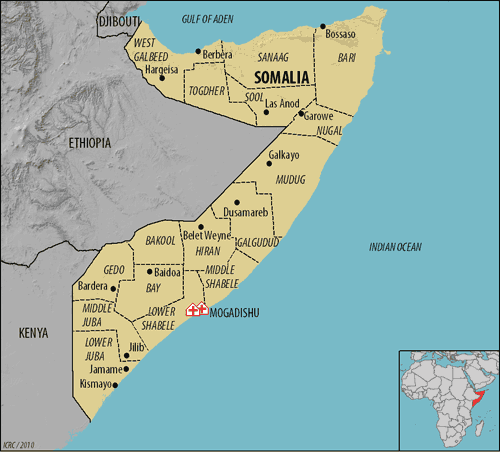 physikalisch karte von somalia